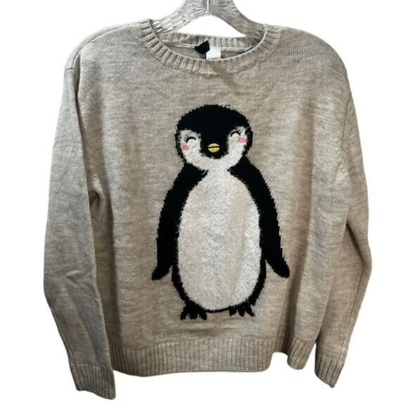 NEW Crew-Neck Pullover Sweater with Penguin Applique Small - Picture 2 of 7